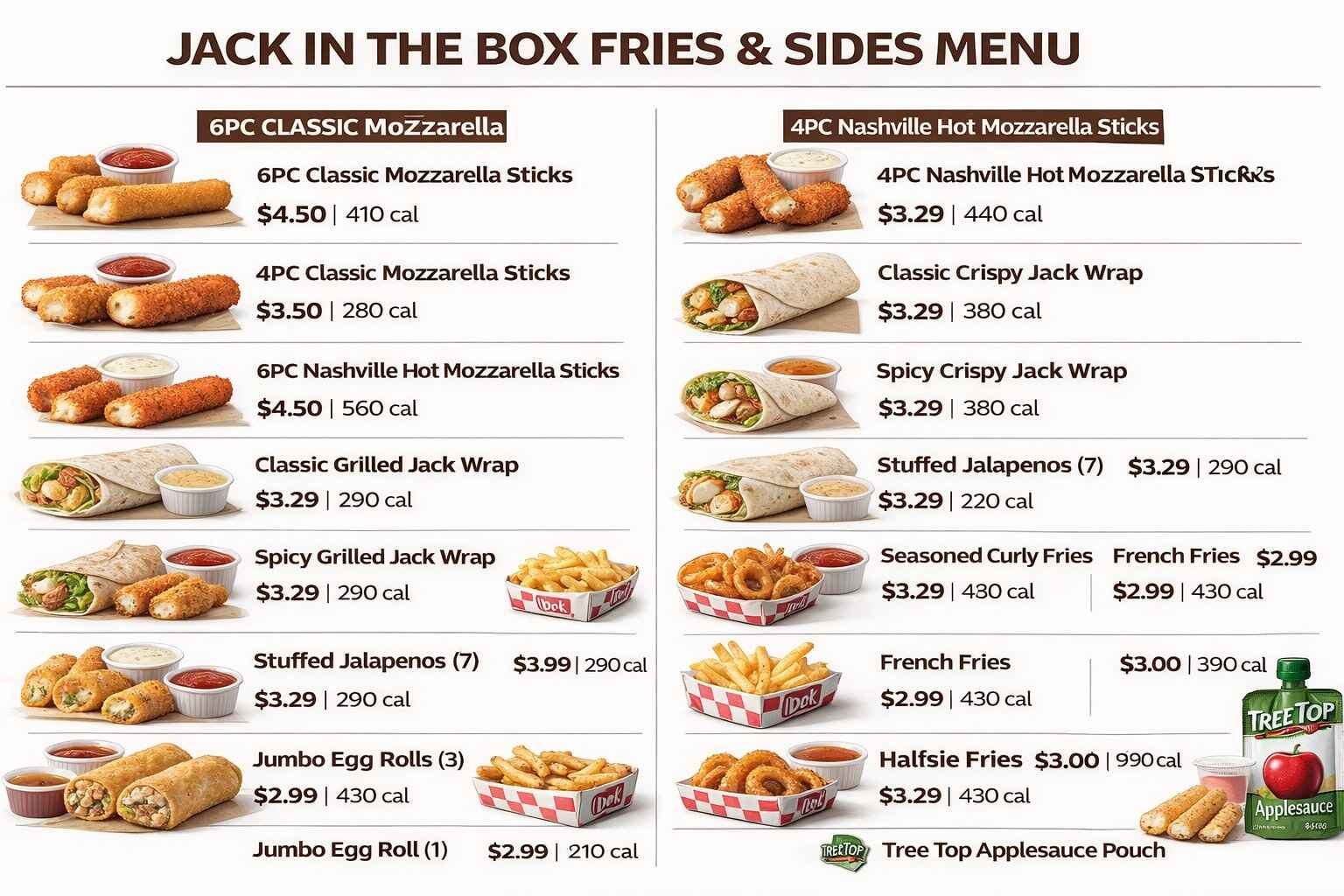 Jack in The Box Fries & Sides Menu