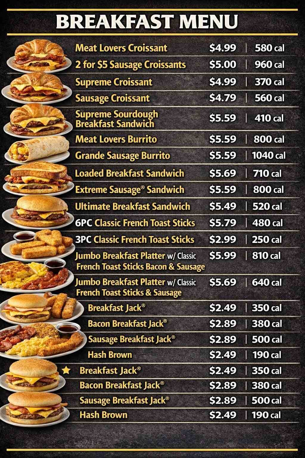 Jack in the Box Breakfast Menu